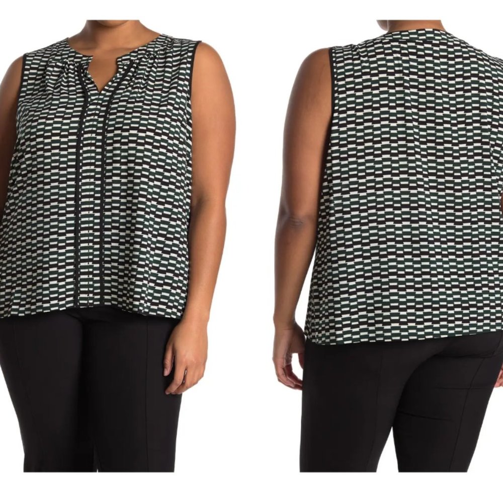 FINAL PRICE: Calvin Klein Split Neck Geo Printed Tank